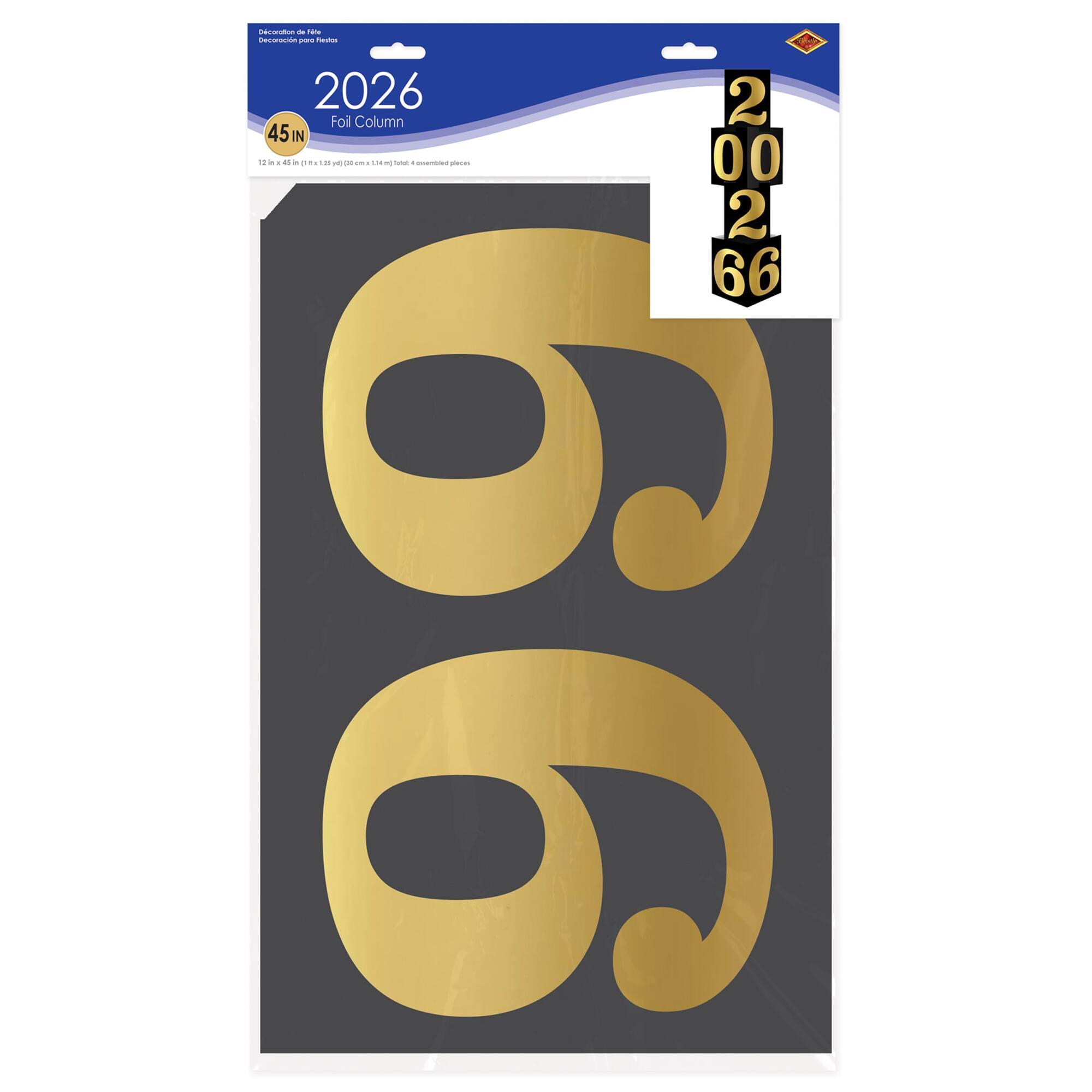 Beistle 12" x 45" Foil 2026 New Year's or Graduation Column